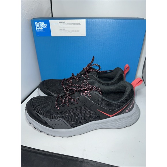 Columbia Omni Max Vertisol Trail Women's  Running Shoes US 8.5 Black/Salmon Rose - Picture 1 of 8